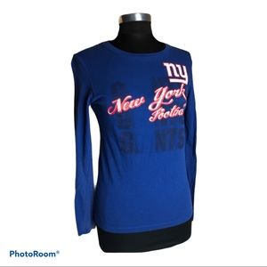 NY Giants long sleeve blue shirt football size medium New York